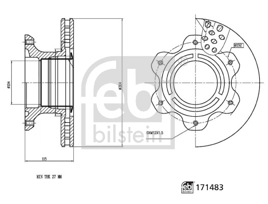 Disc frana FEBI BILSTEIN 171483