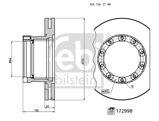 Disc frana FEBI BILSTEIN 172998