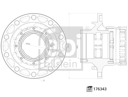 Butuc roata VOLVO FH12 FH 12/420  diesel 420 cai FEBI BILSTEIN 176343
