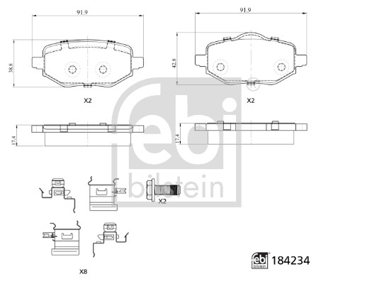 Placute frana FEBI BILSTEIN 184234