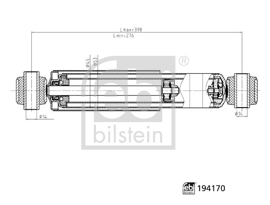 Amortizor DACIA DOKKER microbus (KE_) 1.5 dCi / Blue dCi 75 (KEAJ, KEAH, KEJW)  diesel 75 cai FEBI BILSTEIN 194170