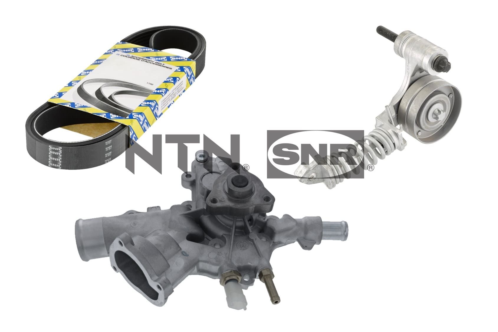 Pompa apa + Set curea transmisie cu caneluri OPEL CORSA D (S07) 1.2 (L08, L68)  benzina 80 cai SNR KAP853.020