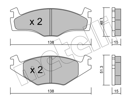 Placute frana METELLI 22-0045-0