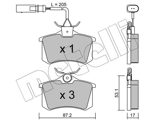 Placute frana METELLI 22-0100-3