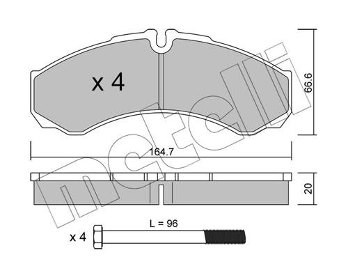 Placute frana METELLI 22-0212-0