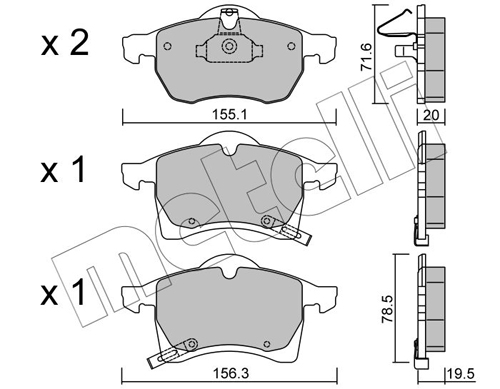 Placute frana METELLI 22-0258-0