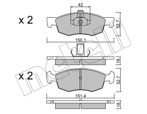 Placute frana METELLI 22-0274-2