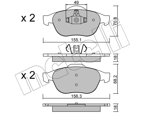 Placute frana METELLI 22-0336-2