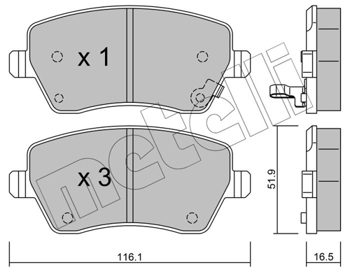 Placute frana METELLI 22-0485-1