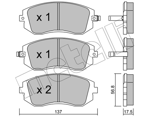 Placute frana METELLI 22-0500-0