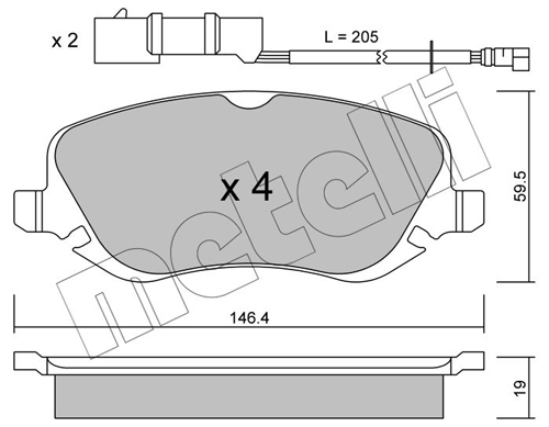 Placute frana METELLI 22-0529-0