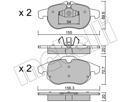 Placute frana METELLI 22-0540-4