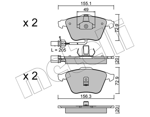 Placute frana METELLI 22-0549-0