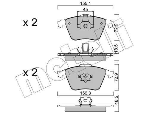 Placute frana METELLI 22-0549-3