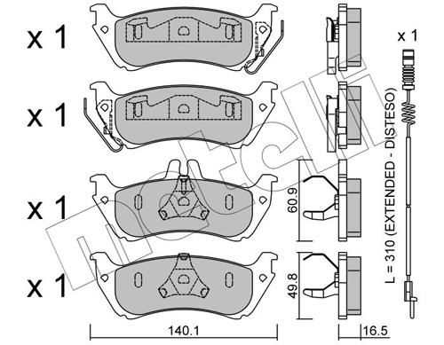 Placute frana METELLI 22-0570-1K