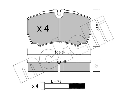 Placute frana METELLI 22-0604-0