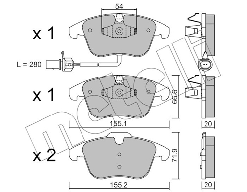 Placute frana METELLI 22-0675-2