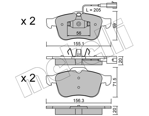 Placute frana METELLI 22-0703-0