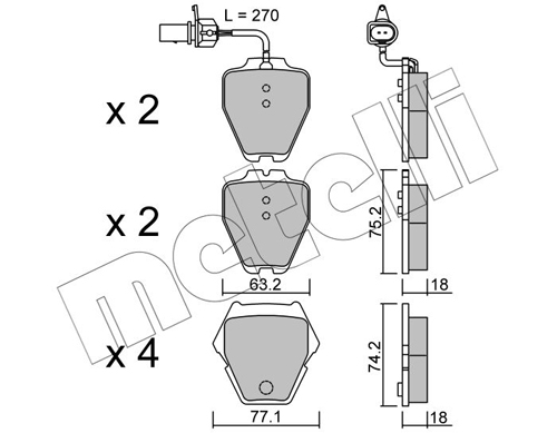 Placute frana METELLI 22-0774-1