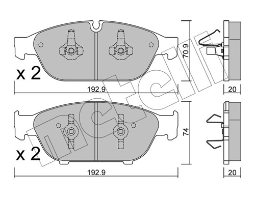 Placute frana METELLI 22-0953-0