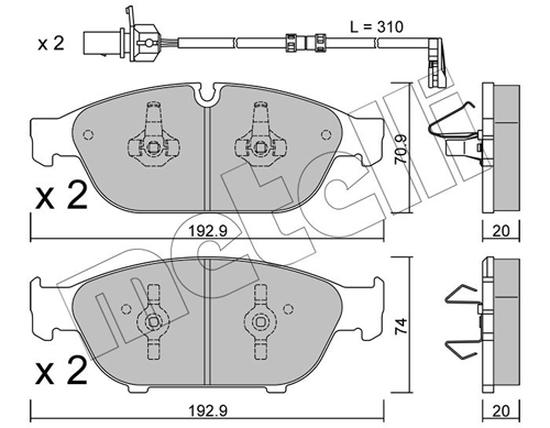 Placute frana METELLI 22-0953-0K