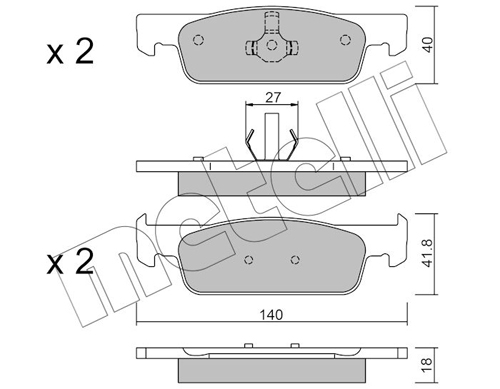 Placute frana METELLI 22-0975-3