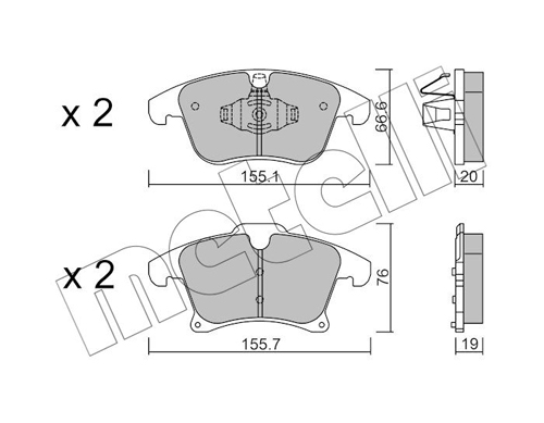 Placute frana METELLI 22-1039-1