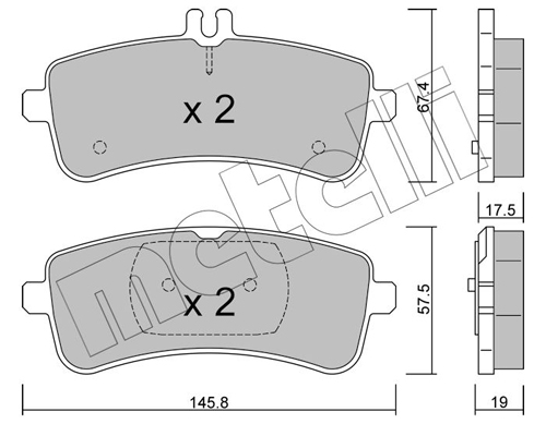 Placute frana METELLI 22-1200-0