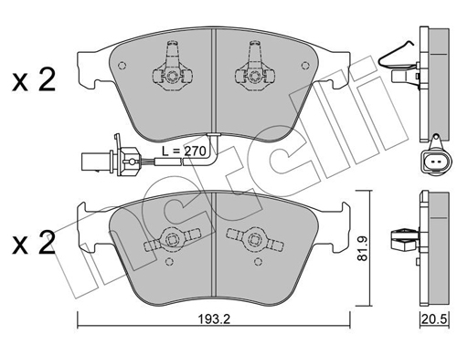Placute frana METELLI 22-1253-0