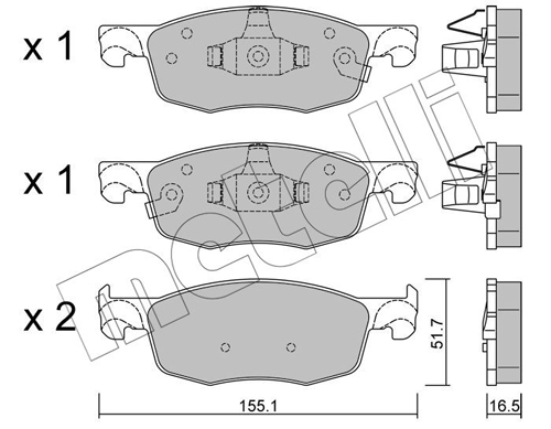 Placute frana METELLI 22-1282-0