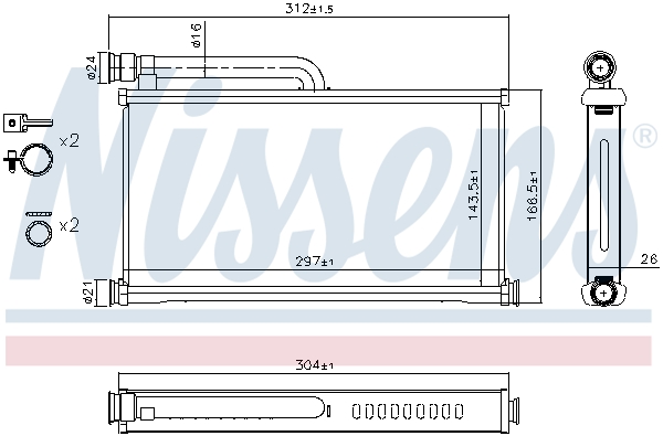 Schimbator caldura incalzire habitaclu NISSENS 70233