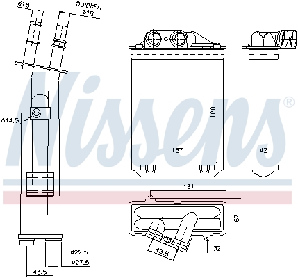 Schimbator caldura incalzire habitaclu NISSENS 71459