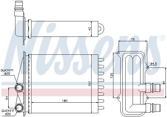 Schimbator caldura incalzire habitaclu NISSENS 73468