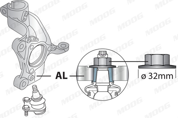 Brat suspensie roata MOOG VO-WP-13343