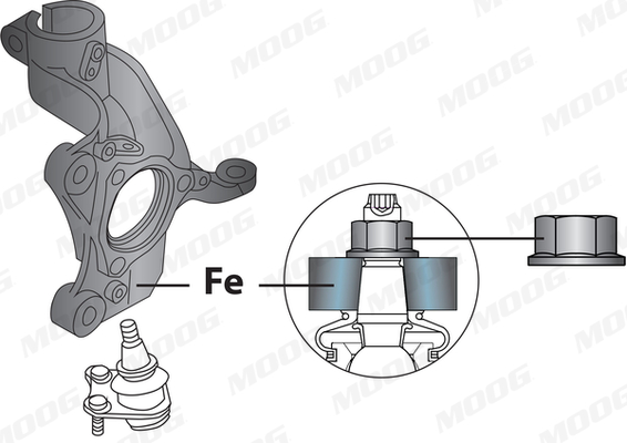Brat suspensie roata MOOG VO-WP-13346