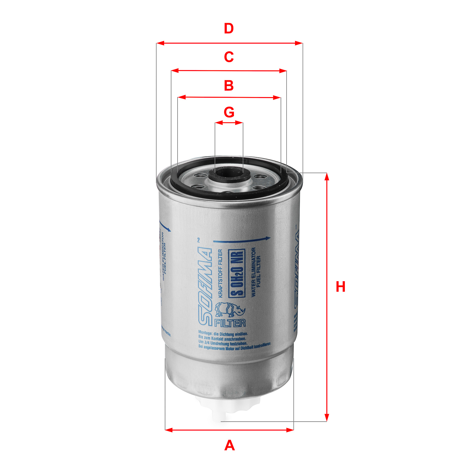 Filtru combustibil SOFIMA S 0H2O NR
