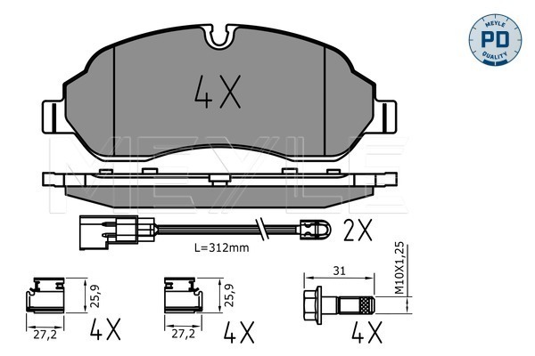 Placute frana MEYLE 025 220 3417/PD