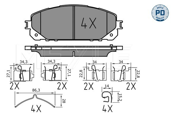 Placute frana MEYLE 0252207018/PD
