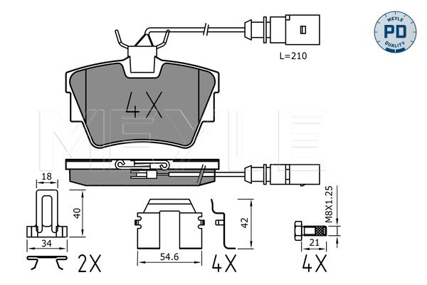 Placute frana MEYLE 0252322416-1/PD