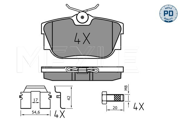 Placute frana MEYLE 0252322417/PD