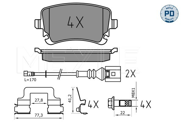 Placute frana MEYLE 0252332617-1/PD