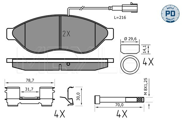 Placute frana MEYLE 0252446819-2/PD