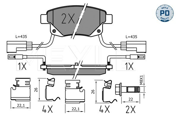 Placute frana MEYLE 0252448617/PD