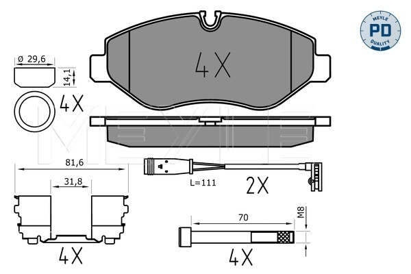 Placute frana MEYLE 0252919220/PD