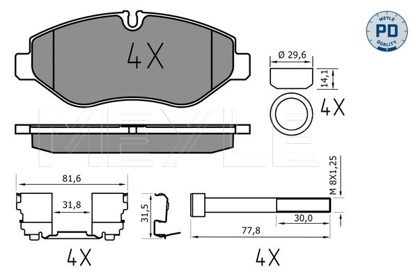 Placute frana MEYLE 0252922920/PD