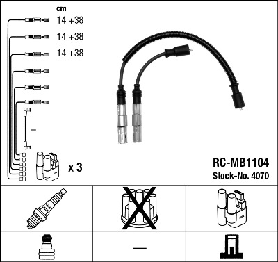 Set cablaj aprindere NGK 4070
