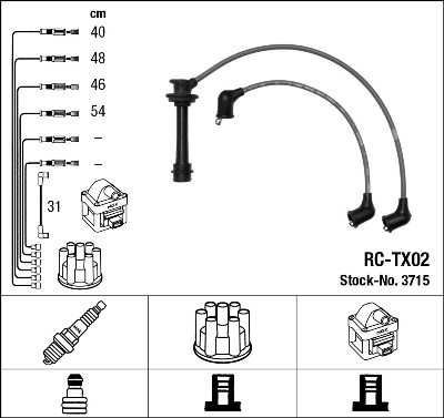 Set cablaj aprindere NGK 3715