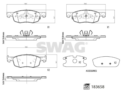 Placute frana SWAG 33 10 9110