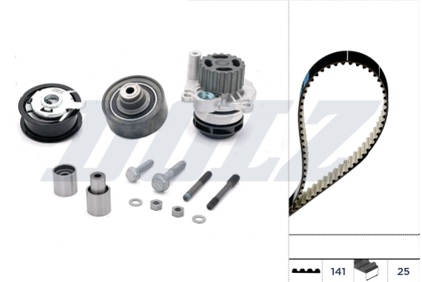 Set pompa apa + curea dintata VW GOLF IV (1J1) 1.9 TDI  diesel 90 cai DOLZ KD013