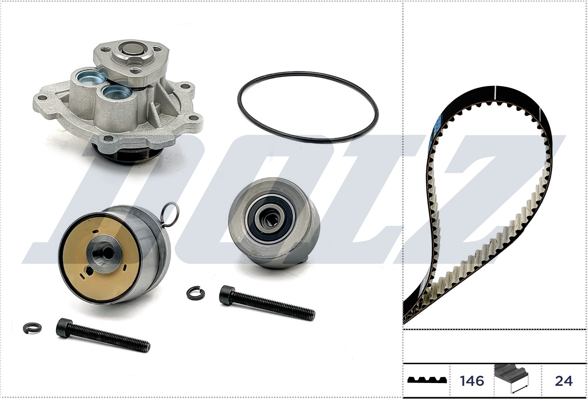 Set pompa apa + curea dintata OPEL ASTRA J (P10) 1.6 Turbo (68)  benzina 180 cai DOLZ KD162